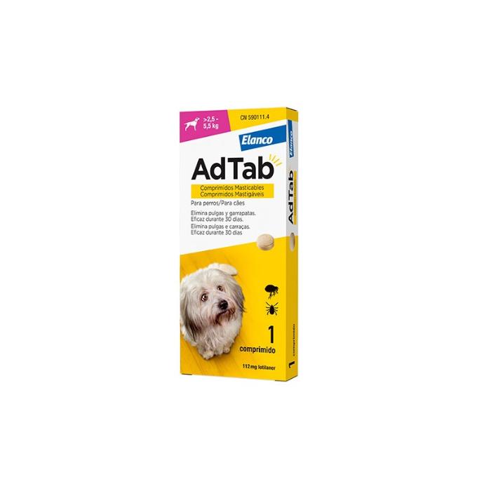 AdTab 112 Mg Perro 2,5-5,5 Kg. 1Comp.