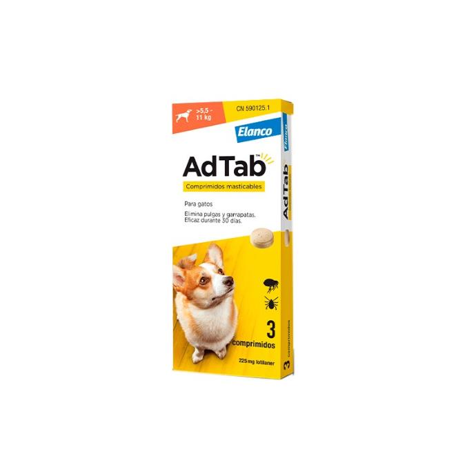 AdTab 225 Mg Perro 5,5-11 Kg. 3 Comp.