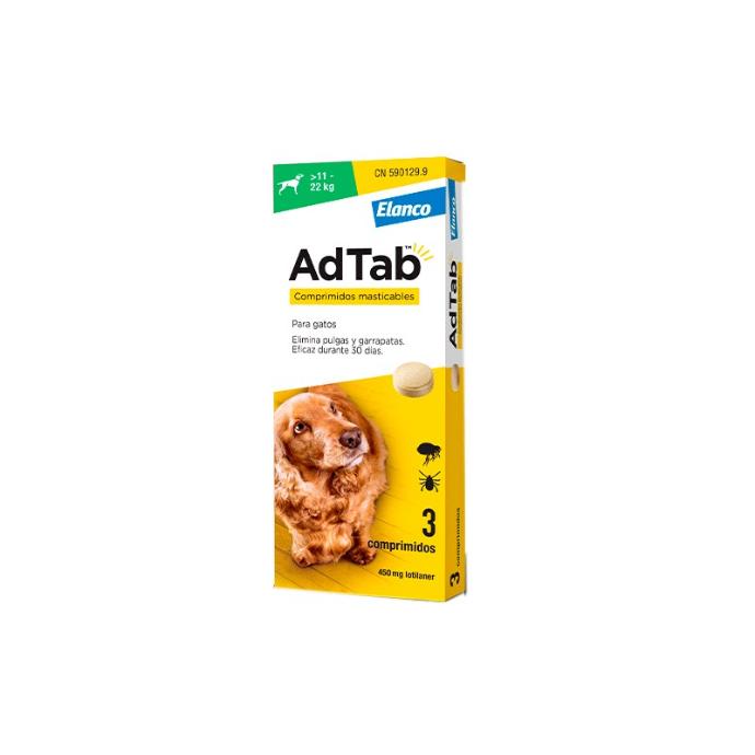 AdTab 450 Mg Perro 11-22 Kg. 3 Comp.