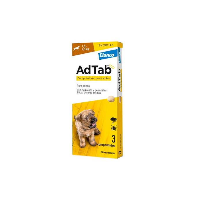 AdTab 56 Mg Perro 1,3-2,5 Kg. 3 Comp.