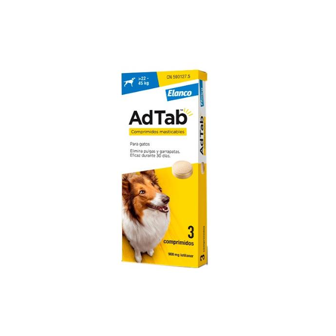AdTab 900 Mg Perro 22-45 Kg. 3 Comp.