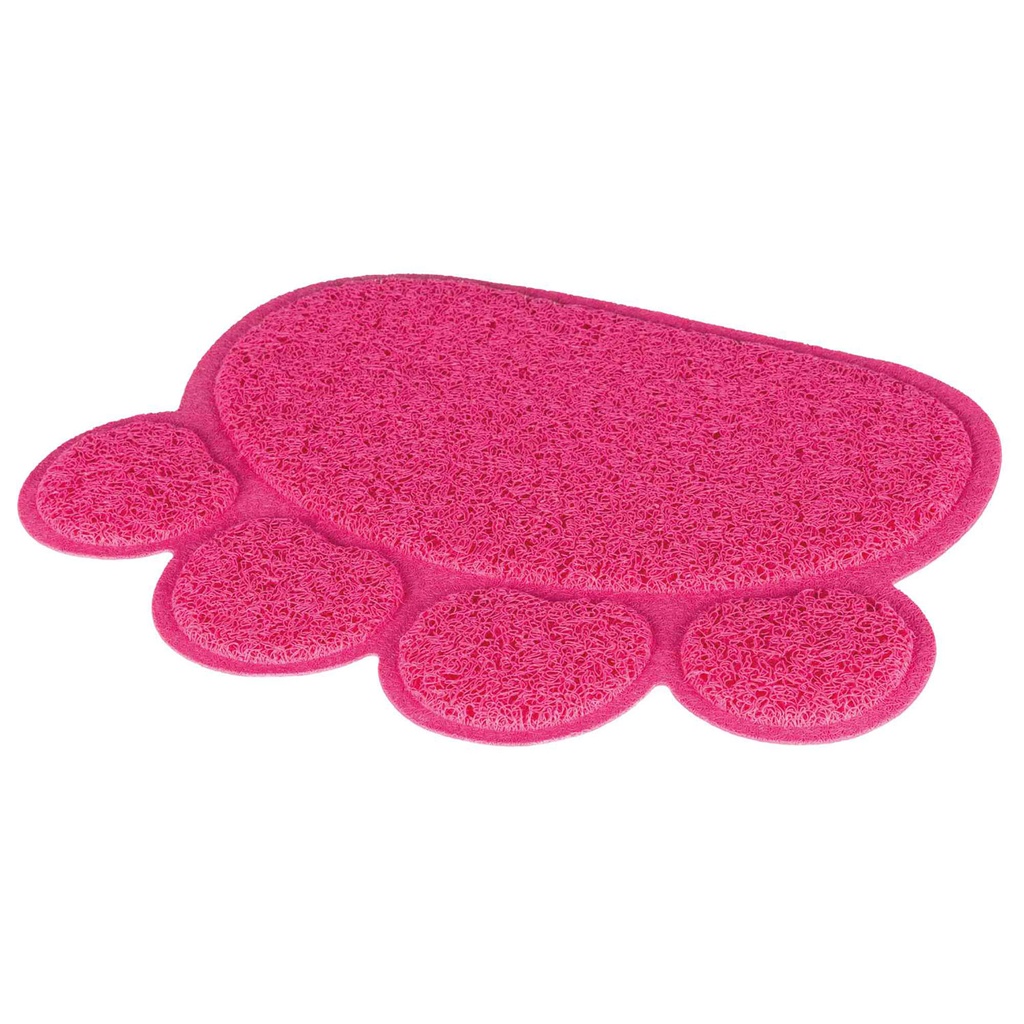 Alfombrilla Bandeja Gato. Huella.Pvc. 40×30cm.Rosa