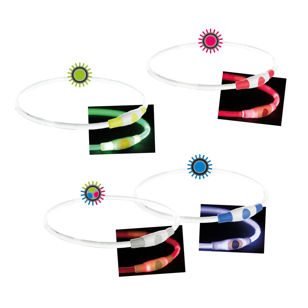 Anillo Luz Flash USB, S/M 65 cm, 8 m/m, verde 