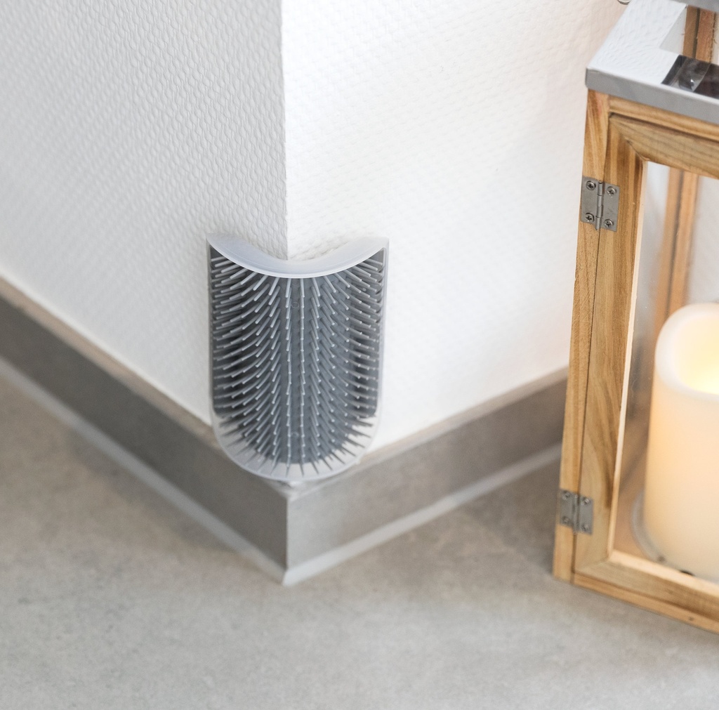 Cepillo Masaje para Esquinas, Gato, 8X13 cm. Gris