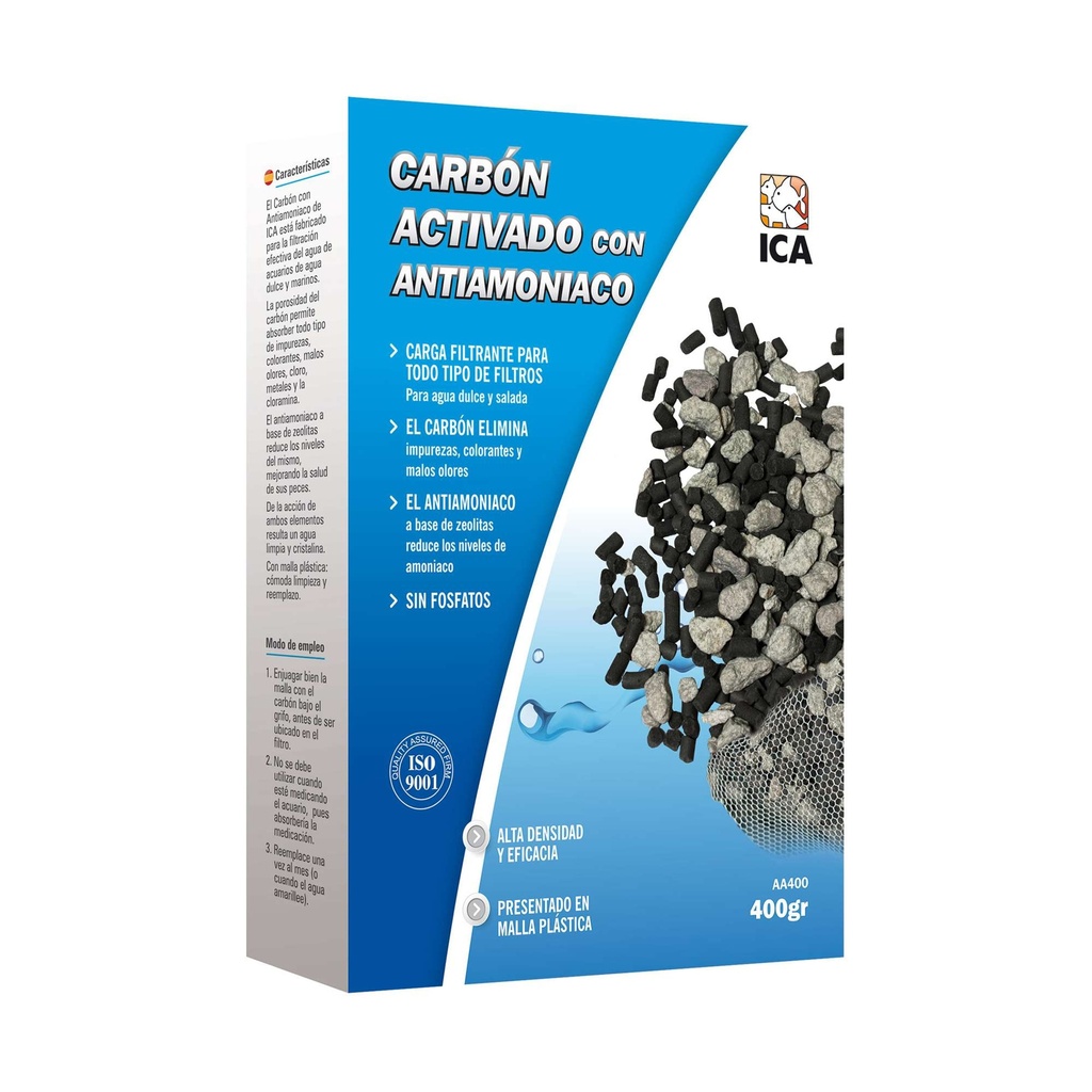 Carbon activado + Zeolita ICA 400 grs.