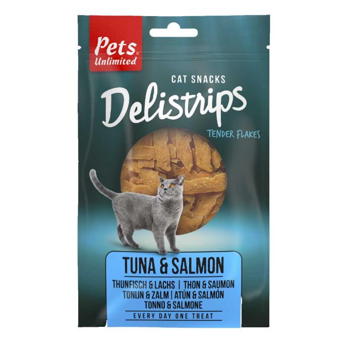 Delistrips Salmon y Atun 40 grs.  