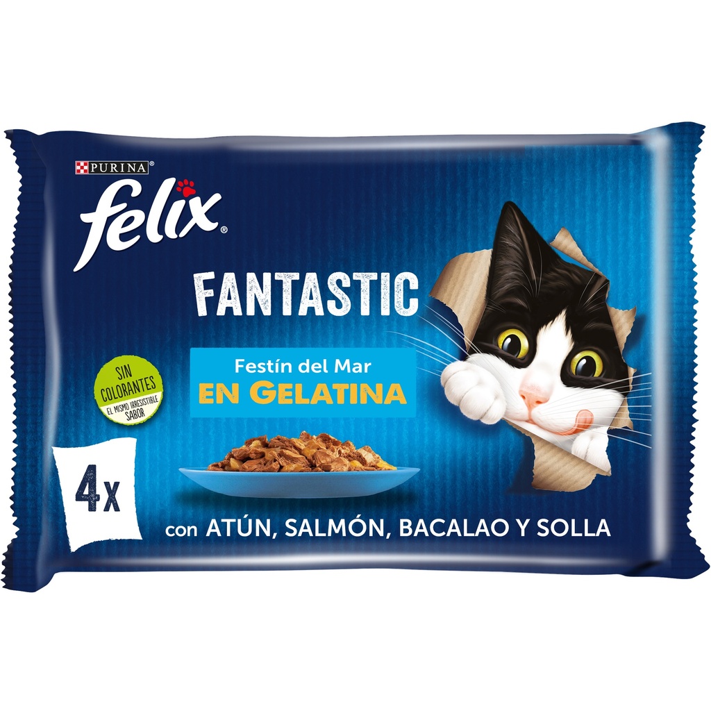 Felix Fantastic Festín del mar en Gelatina 4x85 grs.