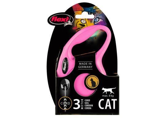Flexi Classic, Cat, Cordon 3 M. hasta 8 kg. Rosa   