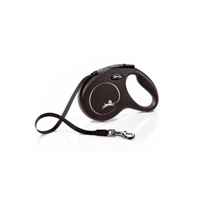 Flexi New CLASSIC Cinta, S, 5 m, Negro 15 kg. 