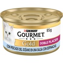 Gourmet Gold Doble Placer Pescado del Oceano & Espinacas 85gr.