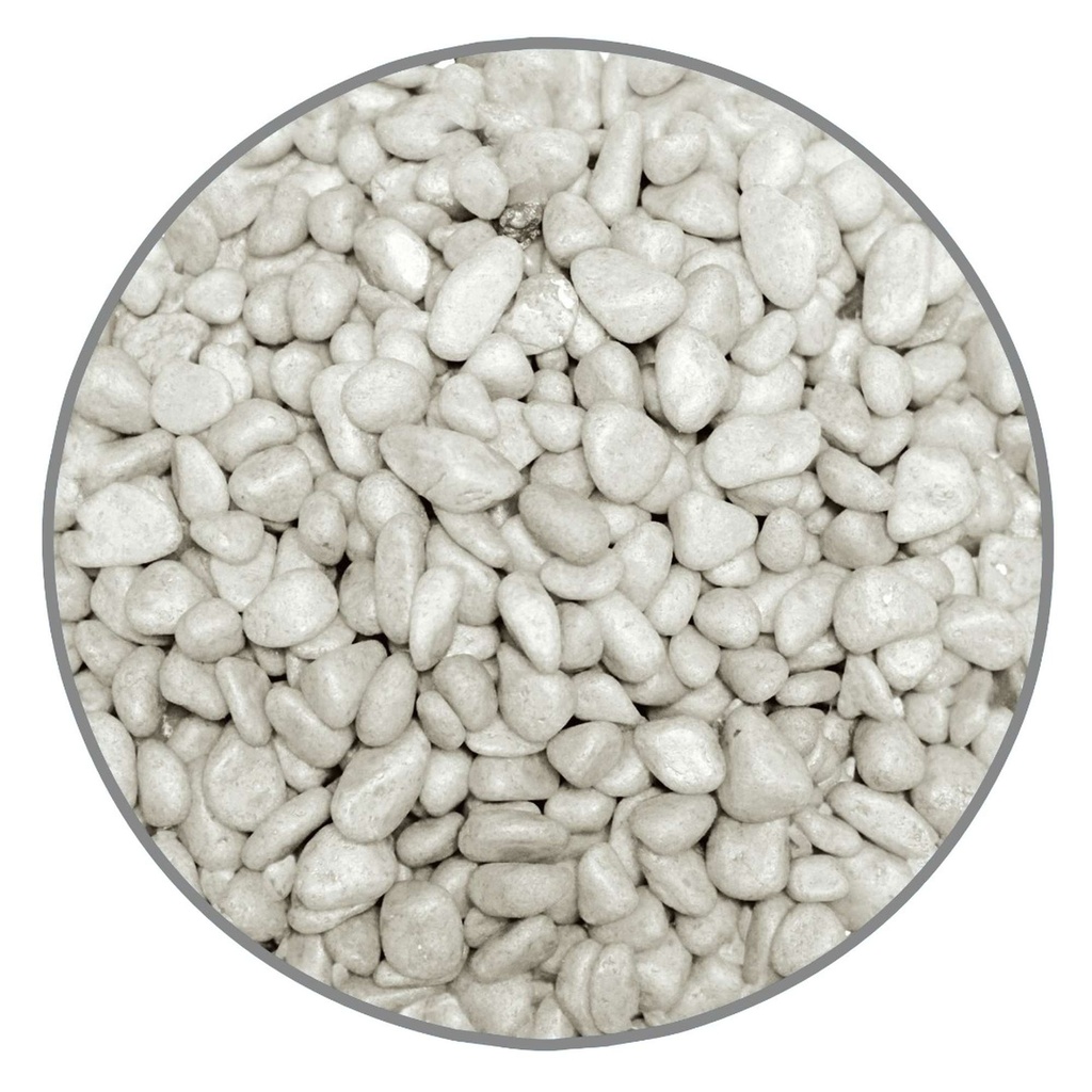 Grava de Color Blanca 7 m/m 2 Kg.