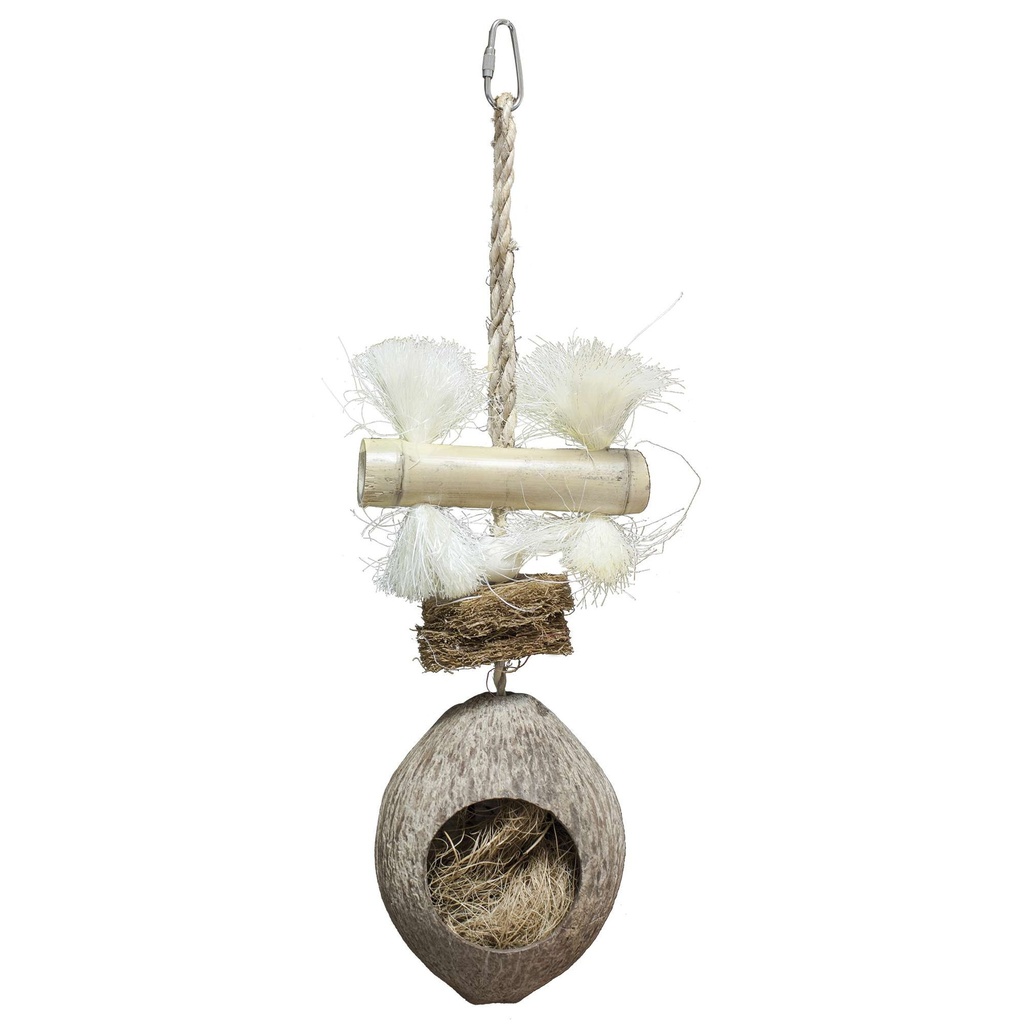 Jug. Pájaro Coco Natural 35x11cms