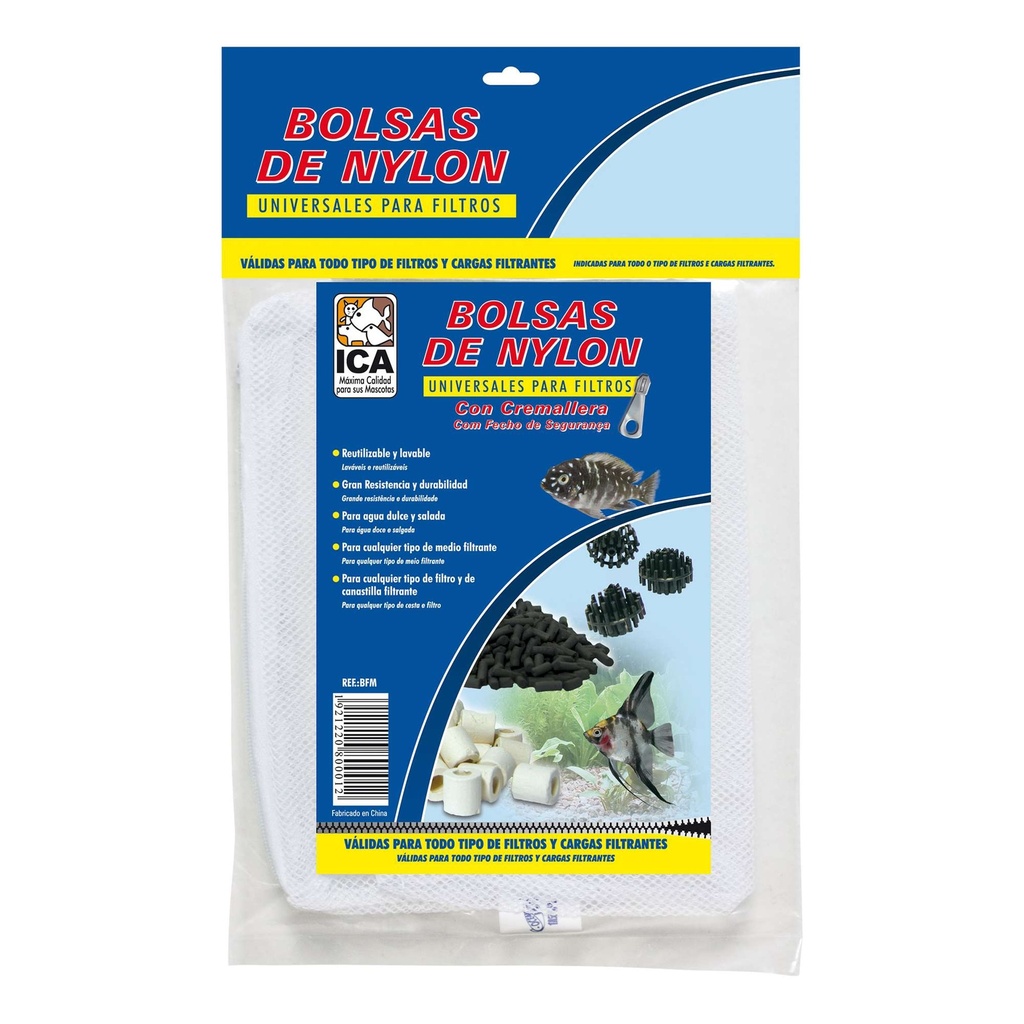 Malla F. Blanca Cremallera 20x28cm