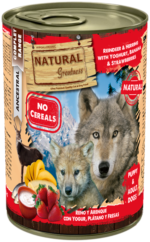 NGD Reno y Arenque, Yogur, Plátano y Fresas 400 gr.