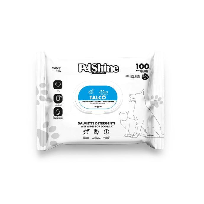 Toallitas Higiene Perro/Gato, Talco, 100 uds.