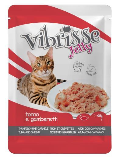 Vibrisse Cat Pouch Atun y Camarones en Gelatina 70gr