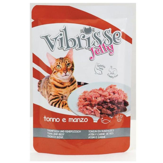 Vibrisse Cat Pouch Atún Ternera En Gelatina 70 gr.