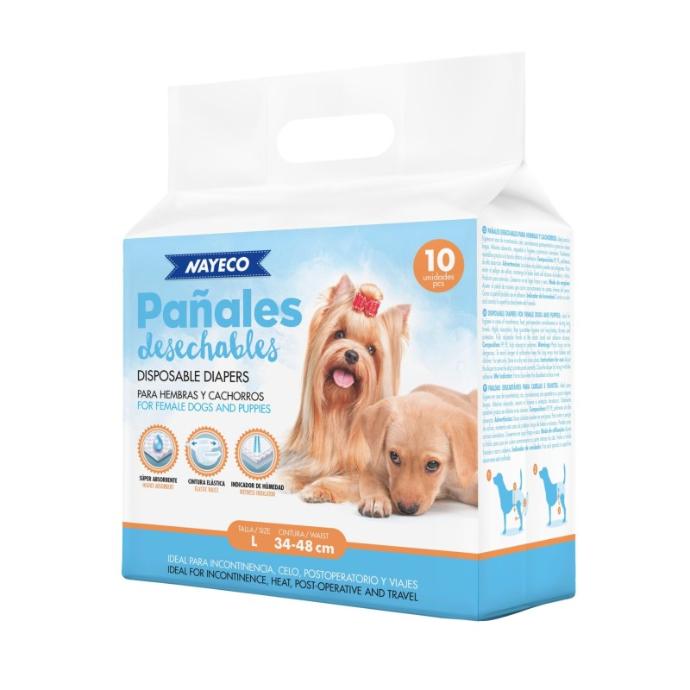 [PE92018]  Pañal Para Perro L (34-48cm) 10 uds  