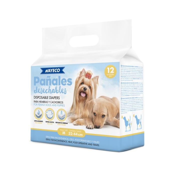 [PE92017]  Pañal Para Perro M (32-44cm) 12 uds  