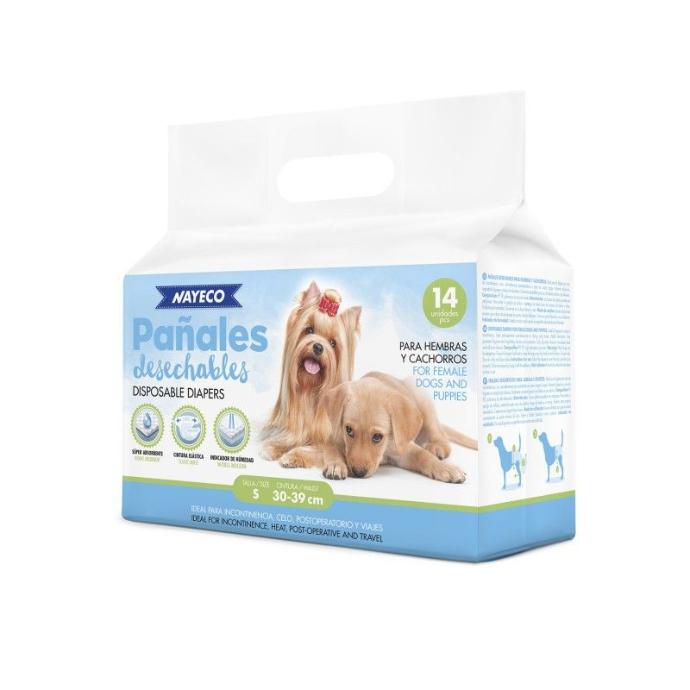 [PE92016]  Pañal Para Perro S (30-39cm) 14 uds 