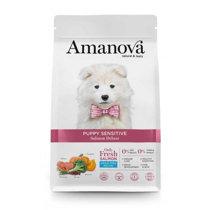 [S-AMJ90PS07] Amanova Puppy Sensitive Salmón Deluxe & Calabaza 7kg.