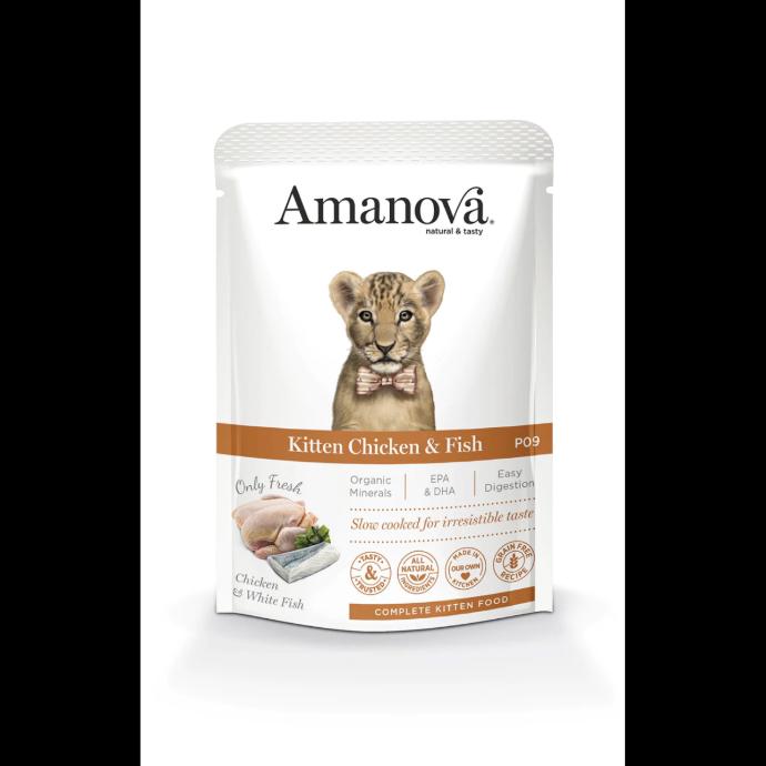 [S-AMU01KT8A] Amanova Wet Cat Chicken&Fish Pouch 85 grs. 