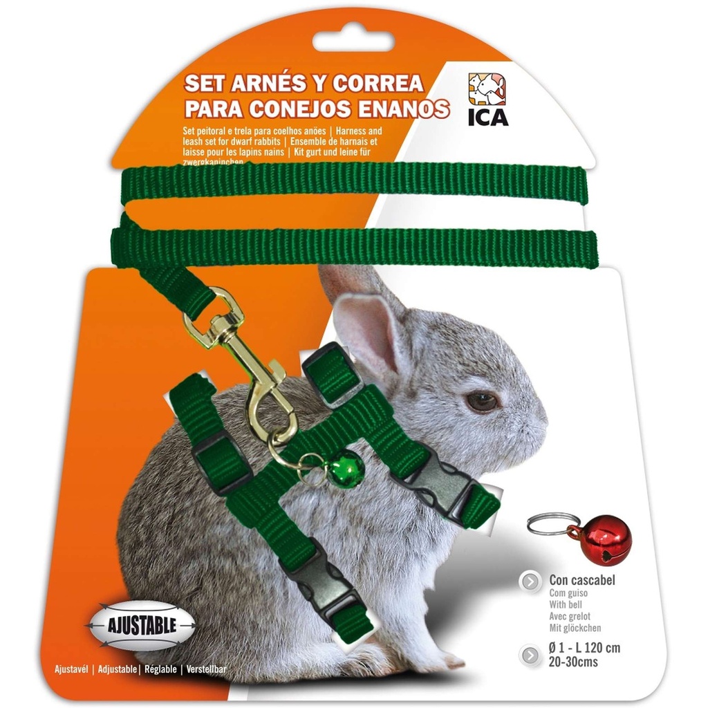 [DA1021] Arnés Conejos Enanos Verde