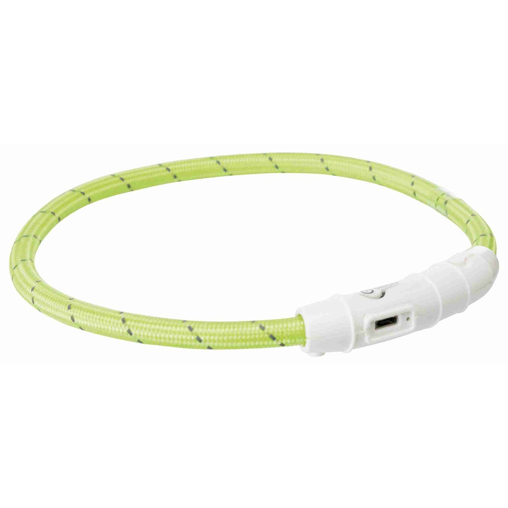 [12702] Aro con Luz Flash USB, L-XL, 65cm/ø7mm, Verde