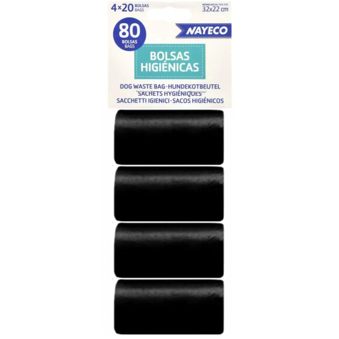 [PE92002] Bolsas Higienicas 4 Rollos 20 Bolsas Negro
