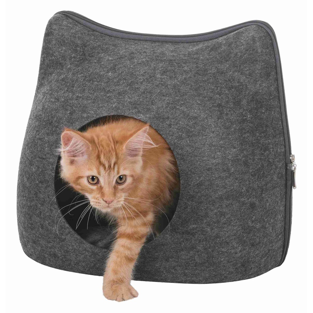 [36318] CUEVA SUAVE CAT, FIELTRO, 38X35X37 cm. gris oscuro