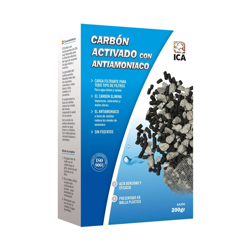 [AA200] Carbon activado + Zeolita ICA 200 grs.