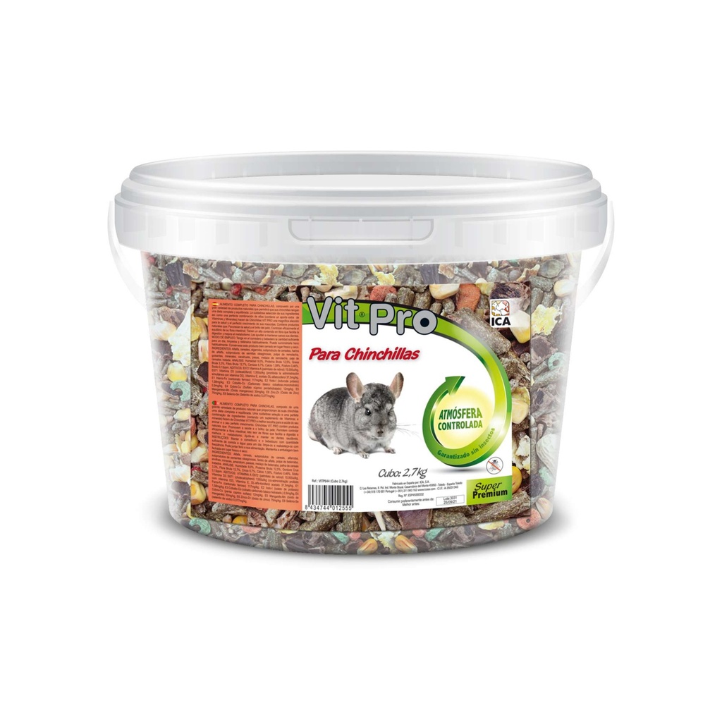 [VITP644] Chinchillas Vit Pro Cubo A.C. 2,7kg