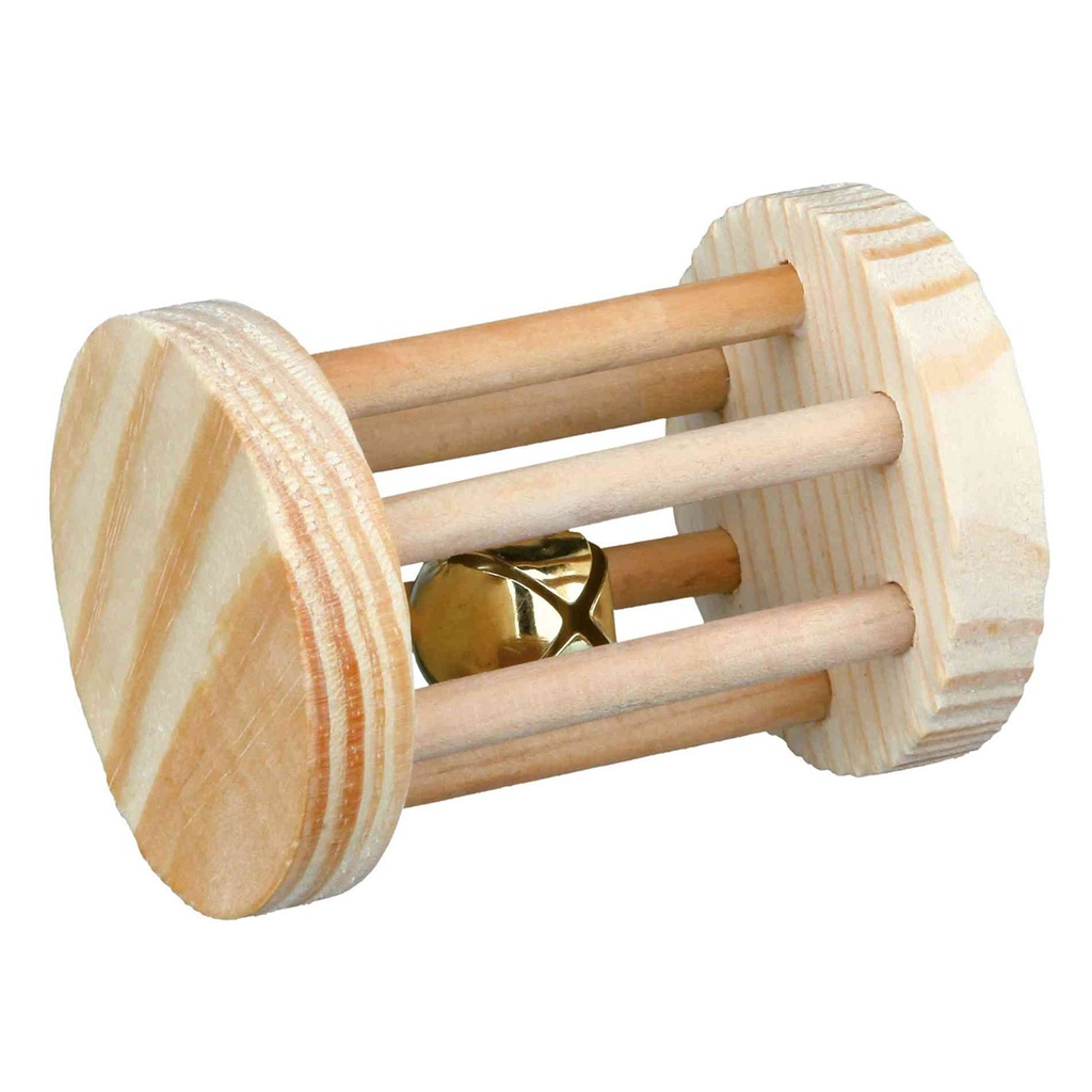 [6184] Cilindro Madera con Cascabel para Roer, ø5x7 cm