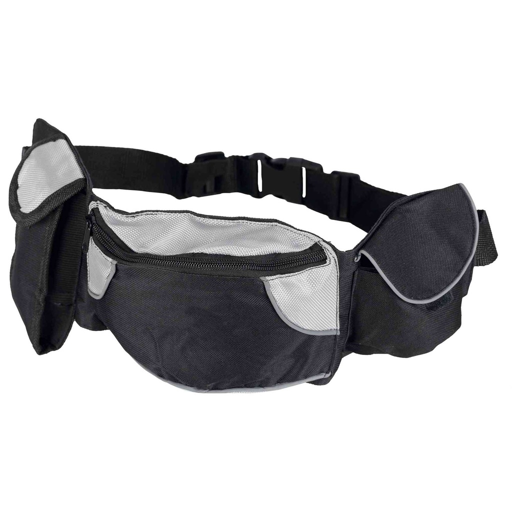 [3237] Cinturon Bolsa Nylon Extra, 62-125 cm. Ng/Gris