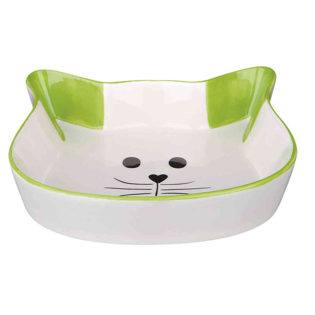 [24494] Comedero Cerámica Cara Gato, 0,25 L.