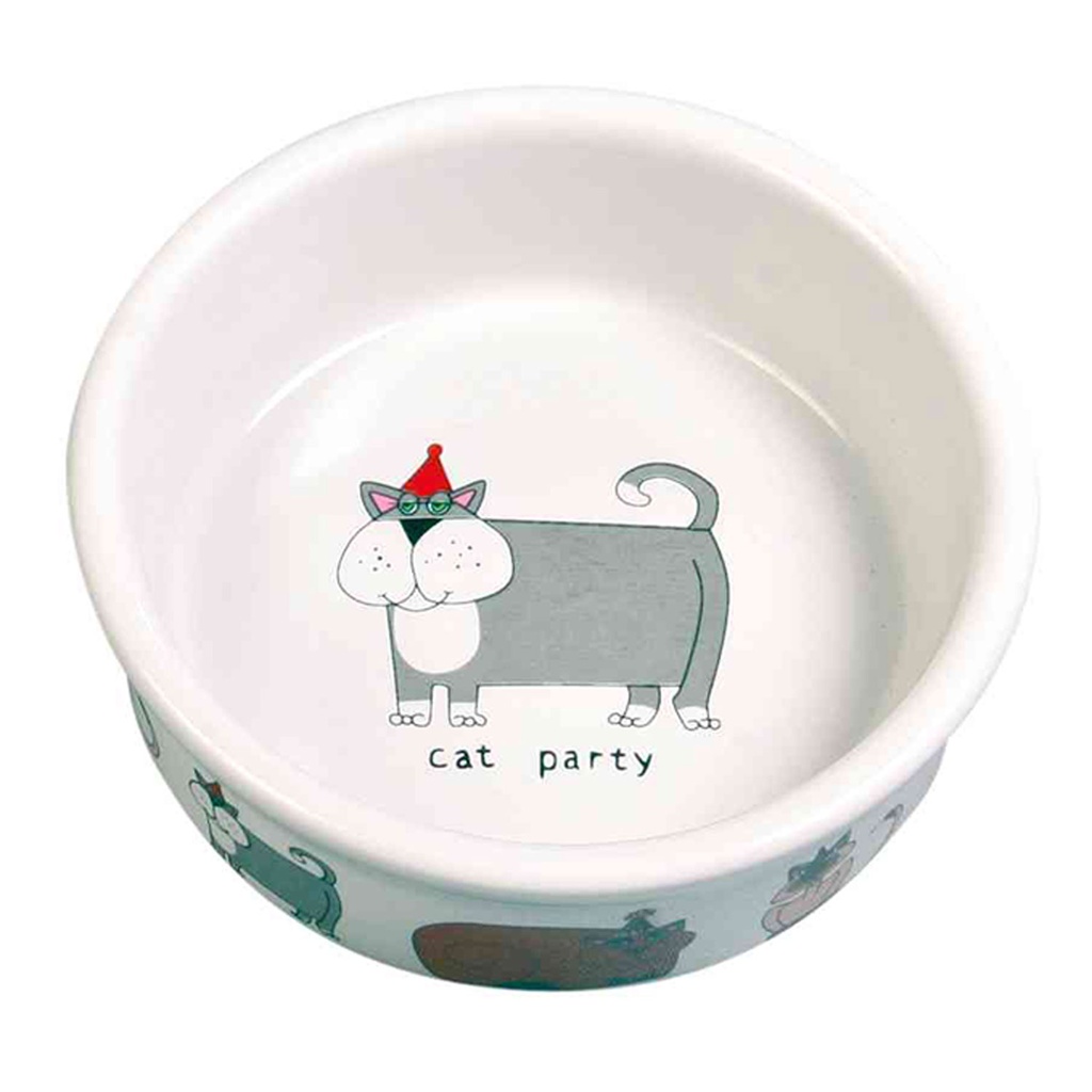 [4008] Comedero Gato,Ceramica 0,2 l,Ø 12 cm. bl.  