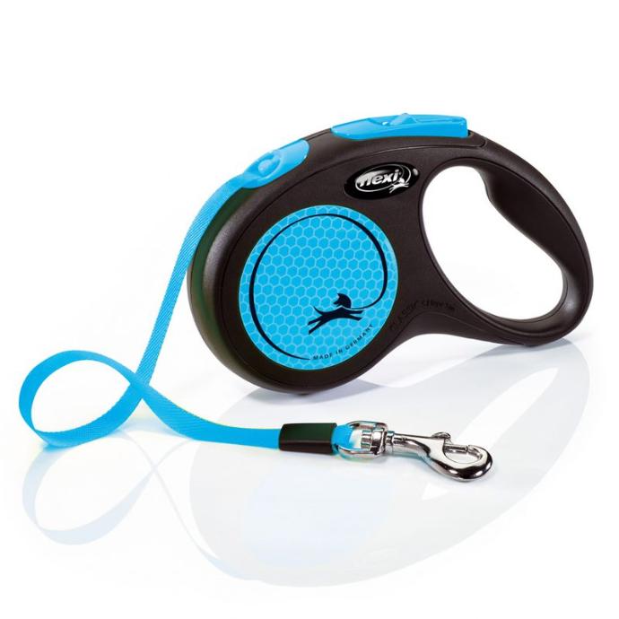 [PE69496] Flexi Neon Azul, S,Cinta ,5 m. Hasta 15 Kg.