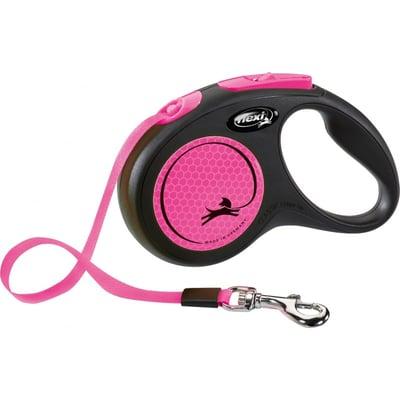 [PE69498] Flexi Neon Rosa, M,Cinta ,5 m. Hasta 25 Kg.