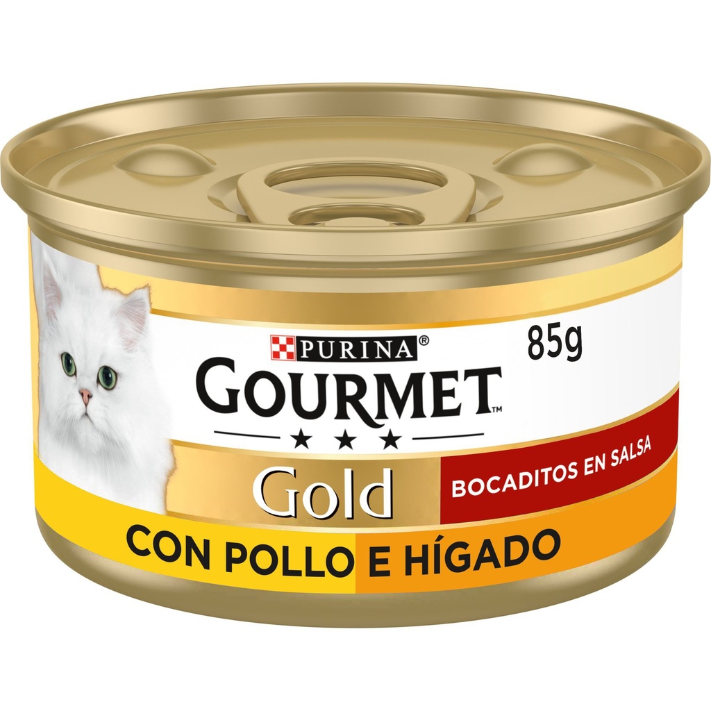 [12126337] GOURMET GOLD Bocadi en Salsa con Pollo/Higado 85g