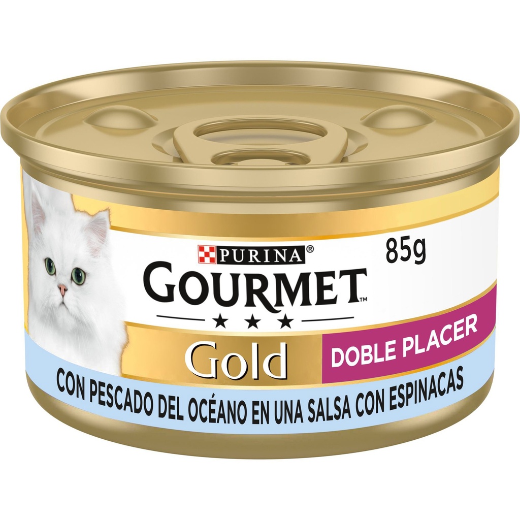 [12131015 ] Gourmet Gold Doble Placer Pescado del Oceano & Espinacas 85gr.