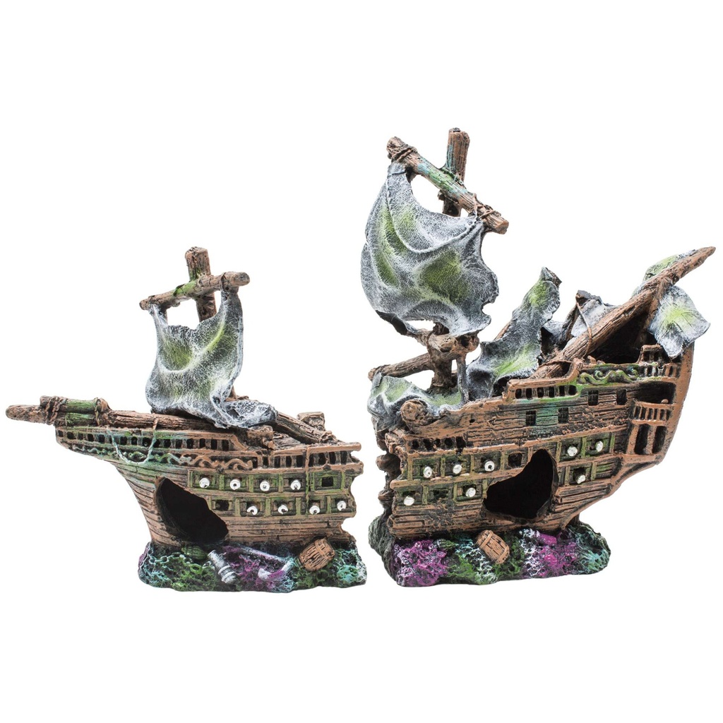[OR39] Galeon Velero 2p. naufra, 25x10,5x17 cm.