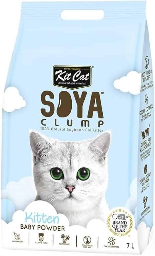 [KC-4716] Kit Cat Arena Eco SoyaClump-Kitten (Baby Powder) 7 L.   