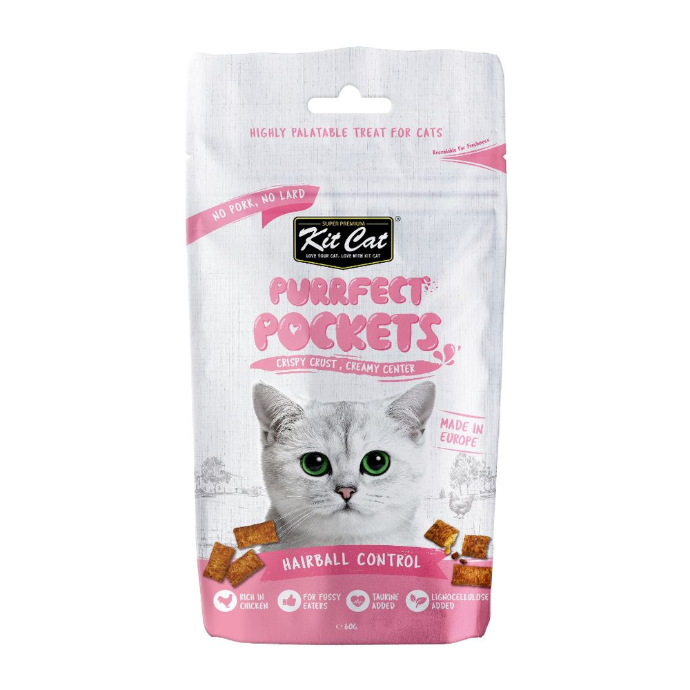 [KC-7601] Kit Cat Purrfect Pockets - Hairball Control 60 grs.    