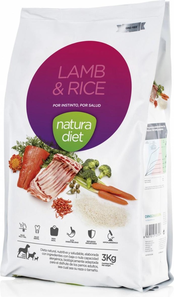 [054016] Natura Diet Lamb & Rice 3 Kg.