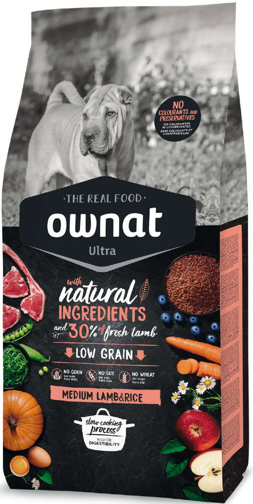 [031525] Ownat Ultra Medium Lamb&Rice 14 Kg.