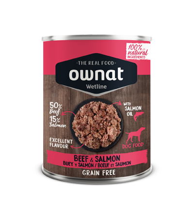 [057021] Ownat Wetline Beef with Salmon  Dog 400 grs.