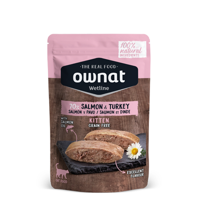 [057007] Ownat Wetline Kitten Salmon & Turkey 85grs.