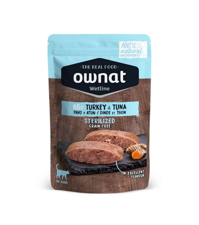 [057006] Ownat Wetline Sterilized Turkey & Tuna  Cat 85 grs.