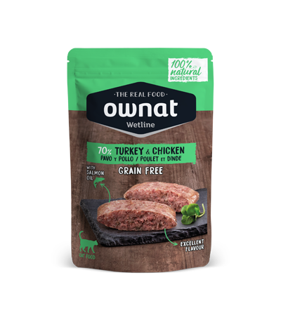 [057000] Ownat Wetline Turkey & Chicken Cat 85 grs.