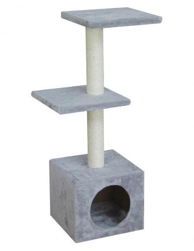 [GA30090] Rascador Amelie Gris 3 Alturas con Gatera 30x30x89 cm.